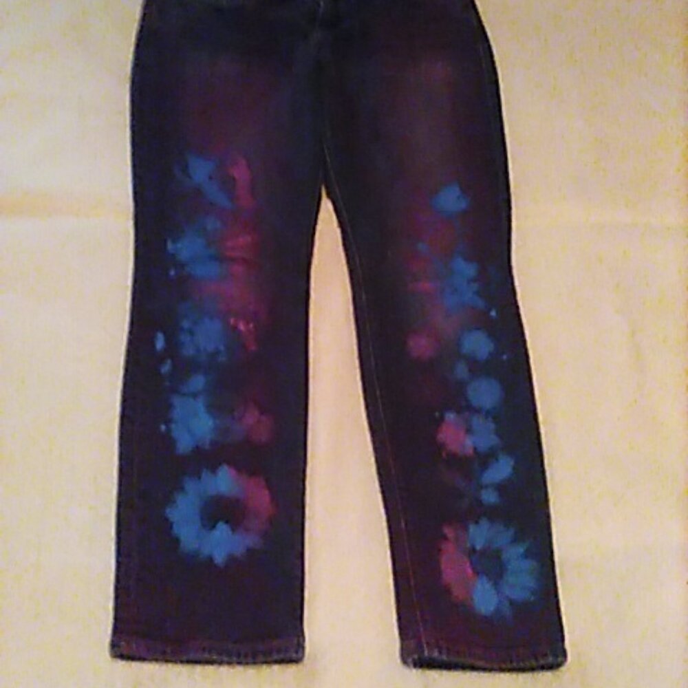 Jeans Lucky Brand 8/29 Ankle Spray Painted Abasract Upcycled One of a Kind